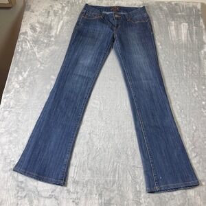 Seven7 Womens Jeans Size 28 Low Rise Bootcut Medium Wash Embellished S Pocket